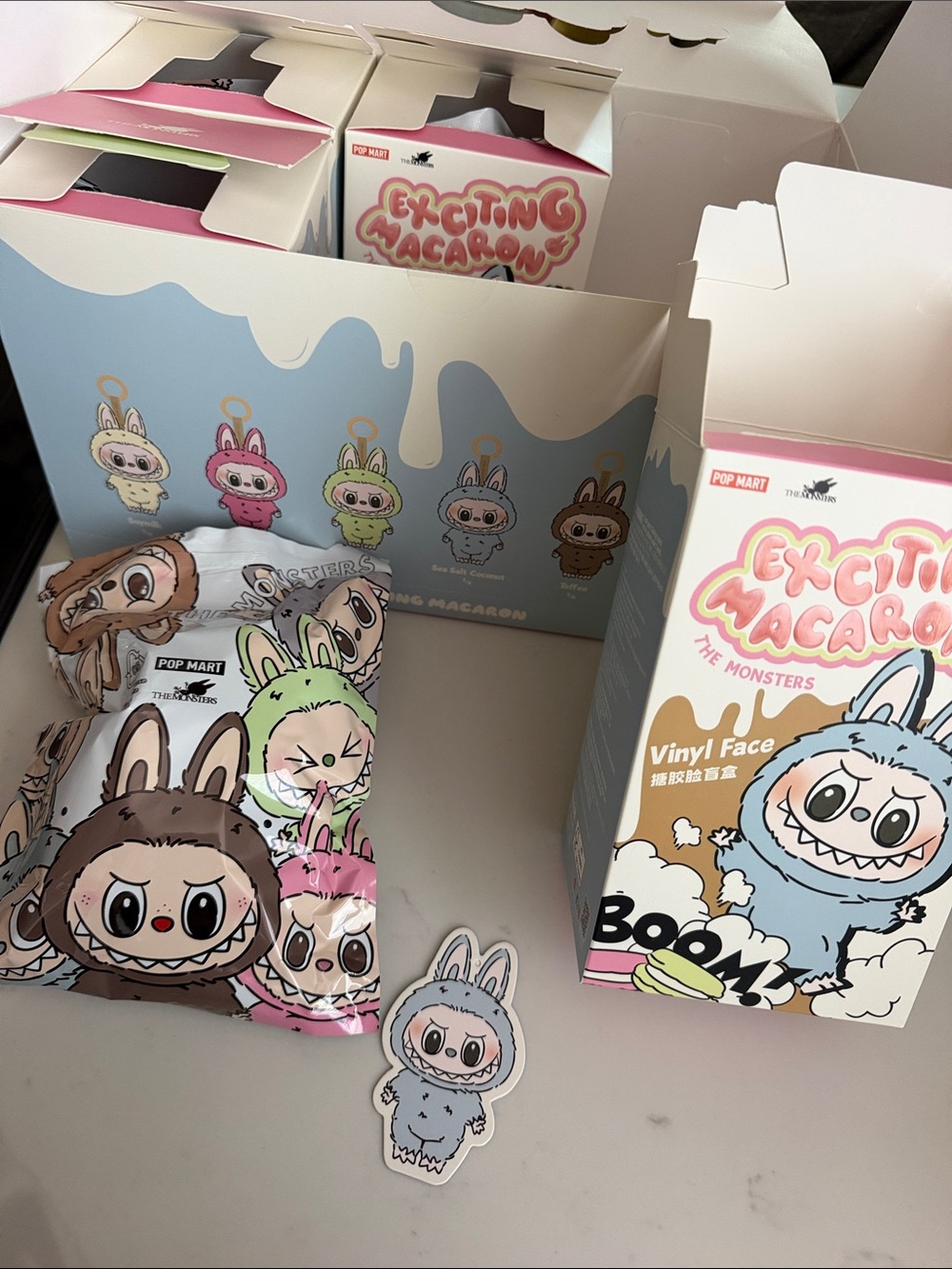 Exciting Macaroon Kids Vinyl Face Toy - Pink & Blue